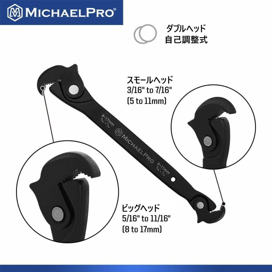 デュアルアクションアジャスタブルレンチ マイケルプロ 工具 整備用品