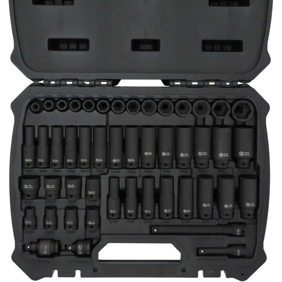 3/8インチドライバー インパクトソケットセット（48点） マイケルプロ 工具 整備用品 メンテナンス 修理 DIY 自動車 軽自動車 大型車 MichaelPro | 