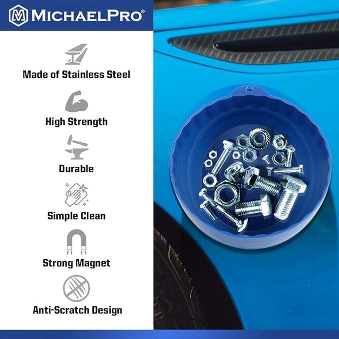 6インチ マグネットカップトレイ ナット ネジ ボルト等 小型工具に最適なパーツトレイ 強力マグネット付き マイケルプロ MichaelPro MPC014044 工具 整備用品 |  | 04