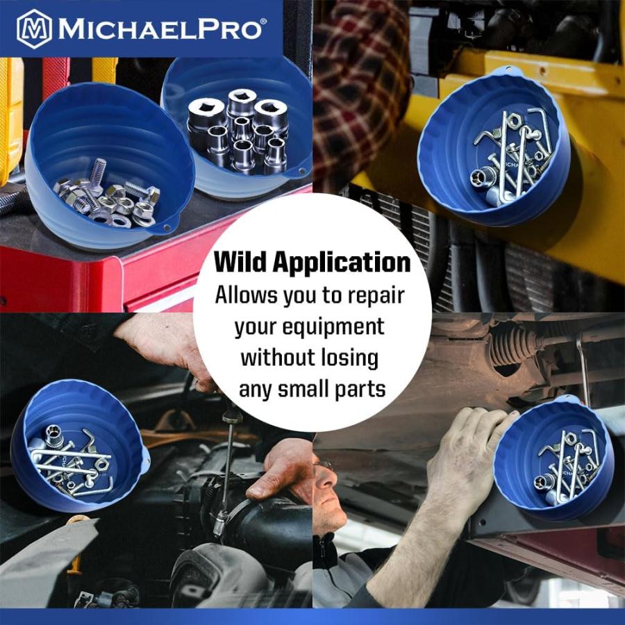 6インチ マグネットカップトレイ ナット ネジ ボルト等 小型工具に最適なパーツトレイ 強力マグネット付き マイケルプロ MichaelPro MPC014044 工具 整備用品 |  | 06