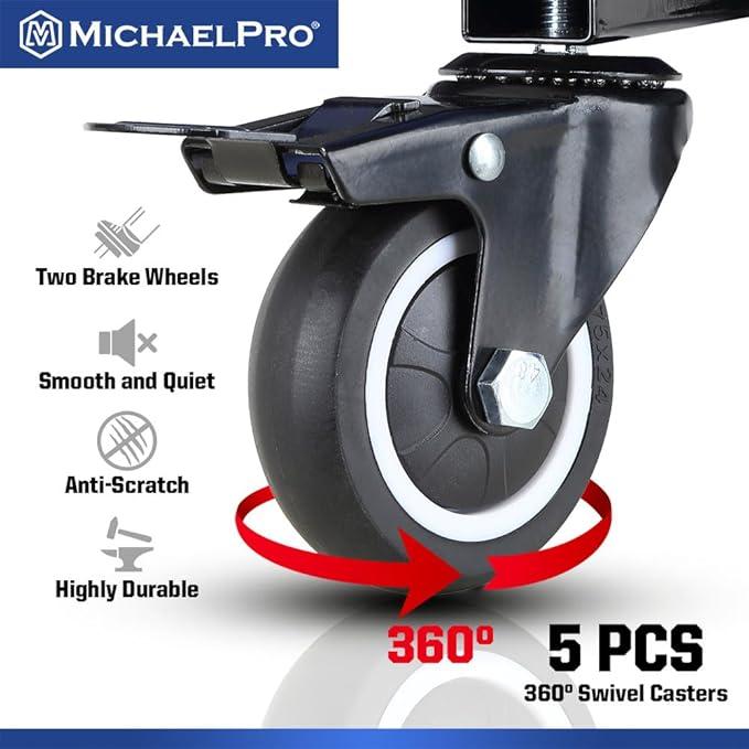 調節可能な空気圧ローリングメカニックスツール 耐荷重158kg 360°回転シート 高さ調節可能 取り外し可能 磁気ツールトレイ マイケルプロ MPC016005 MichaelPro |  | 04