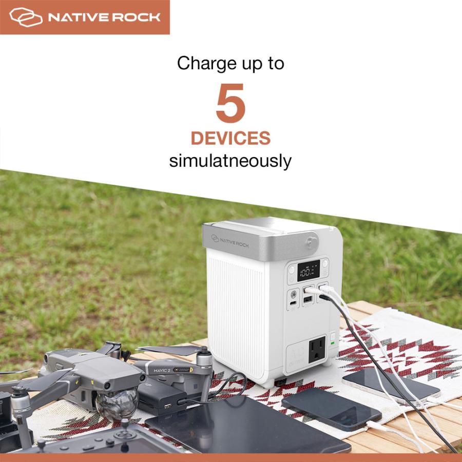 NativeRock ポータブル電源 NRP01 100W 6400mAh 高出力 ライト付き