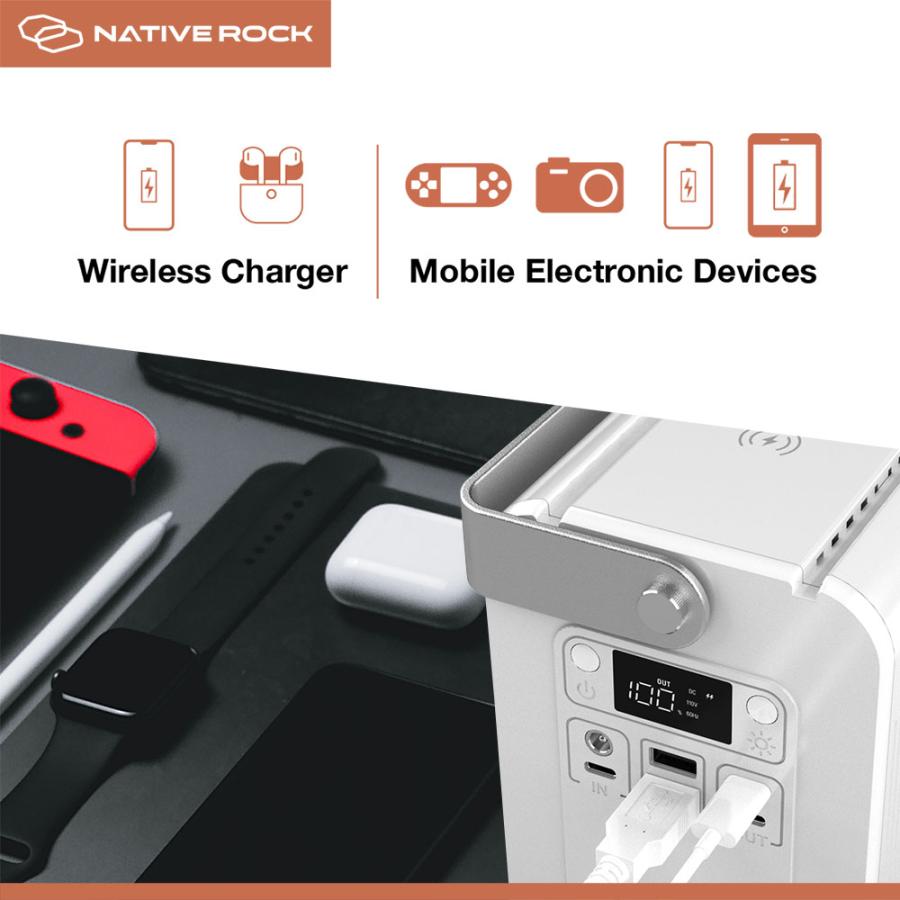 NativeRock ポータブル電源 NRP01 100W 6400mAh 高出力 ライト付き