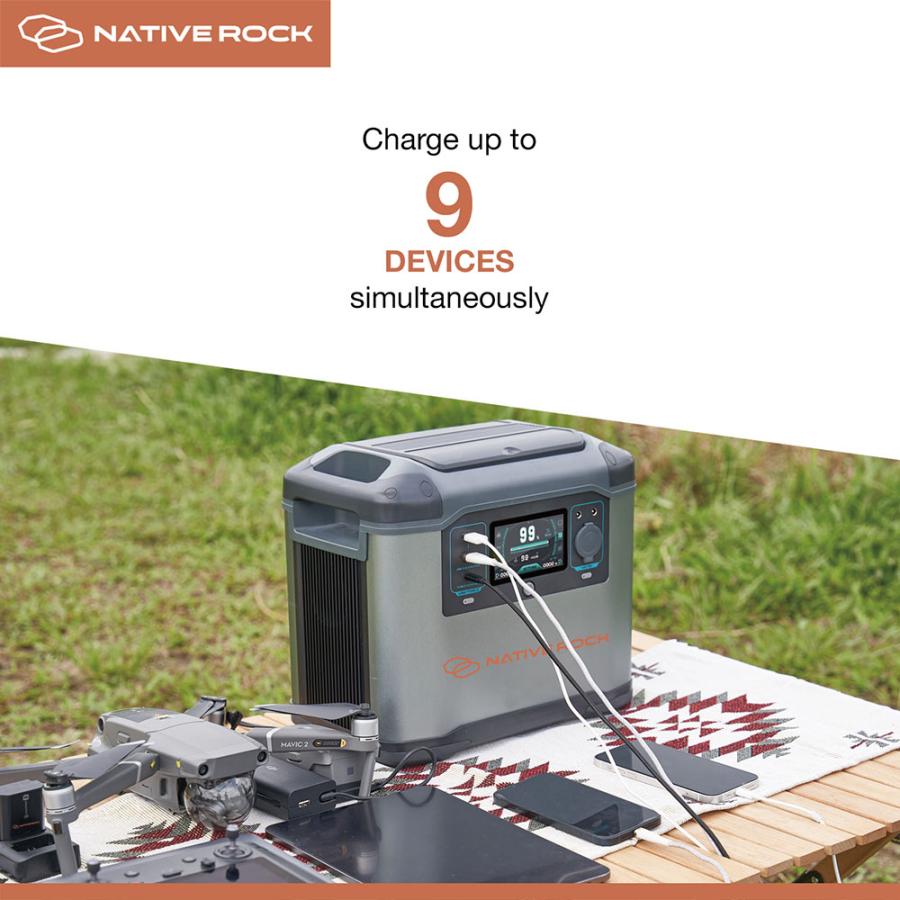 NativeRock ポータブル電源 NRP15 1500W 大容量 高出力 キャンプ サブ
