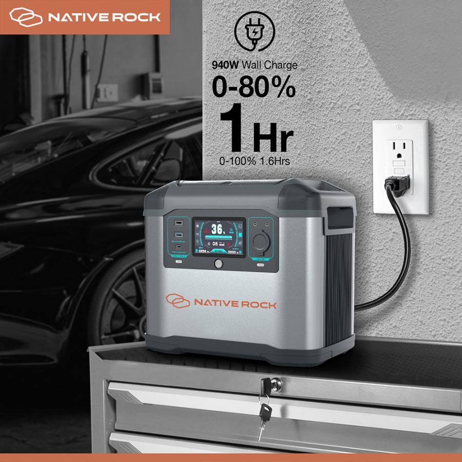 NativeRock ポータブル電源 NRP15 1500W 大容量 高出力 キャンプ サブ