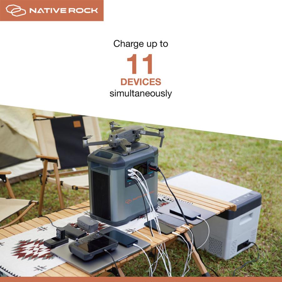 NativeRock ポータブル電源 NRP25 2200W 大容量 高出力 キャンプ サブ