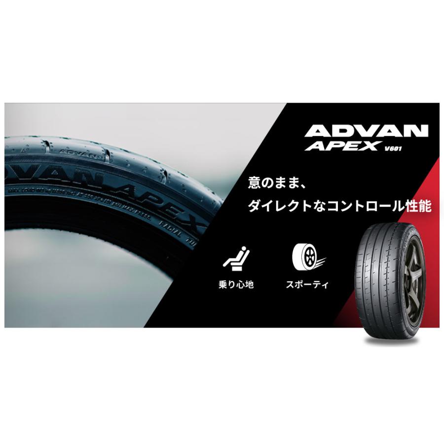 4本セット ヨコハマタイヤ ADVAN APEX V601 R6880 245/35R18 92Y アドバン エイペックス スポーツタイヤ 静粛性 YOKOHAMAの画像