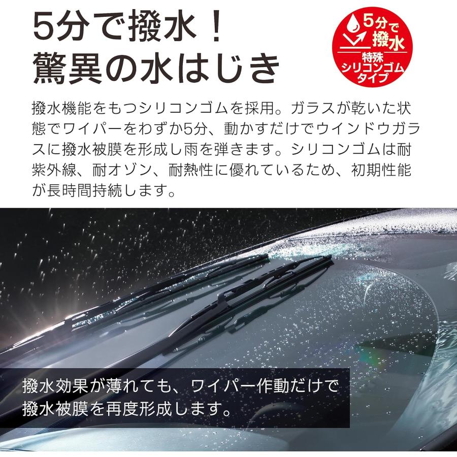 PIAA ワイパー替えゴム 【超強力シリコート】 撥水コーティングタイプ
