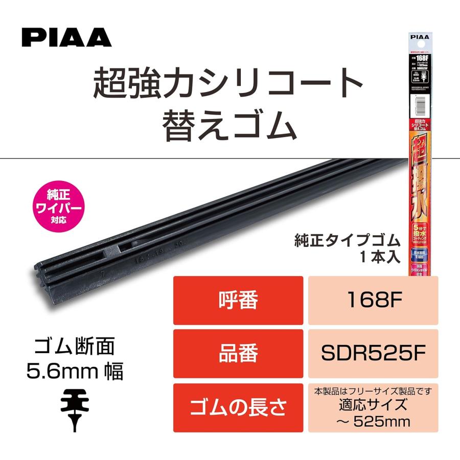 PIAA ワイパー替えゴム 【超強力シリコート】 撥水コーティングタイプ 