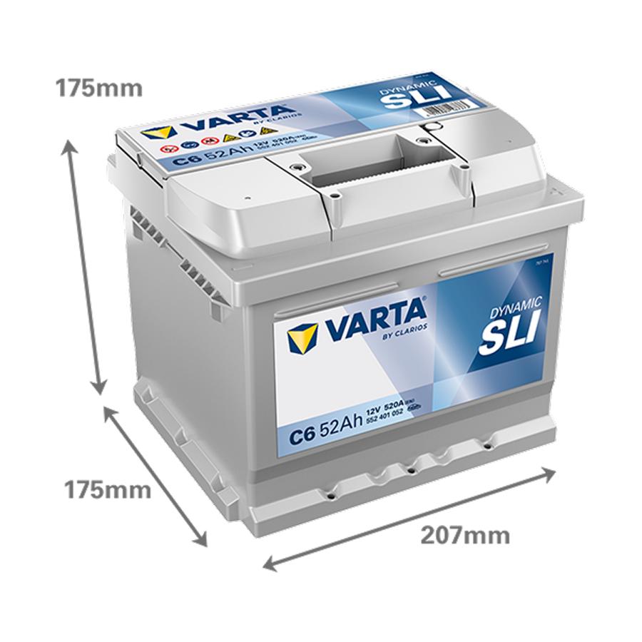 VARTA バッテリー 552-401-052 C6 ドイツバルタ社製 ダイナミックSLI