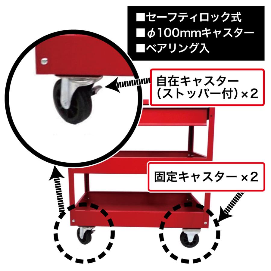 一段引出し付ワゴン TC301-2X 工具箱 ワゴン キャスター ストッパー