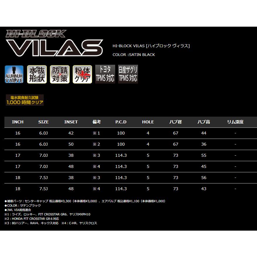 アルミホイール HI-BLOCK VILAS ハイブロック ヴィラス 18インチ 新品