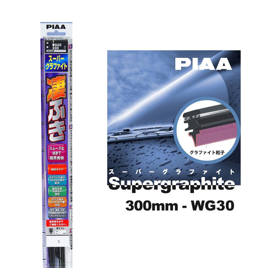 Piaa ワイパー ブレード 300mm 呼番1 Wg30 1本入 凄ふき スーパーグラファイト グラファイトコーティングゴム 替えゴム交換ok ビビリ 音低減 カー用品 Norauto Paypayモール店 通販 Paypayモール