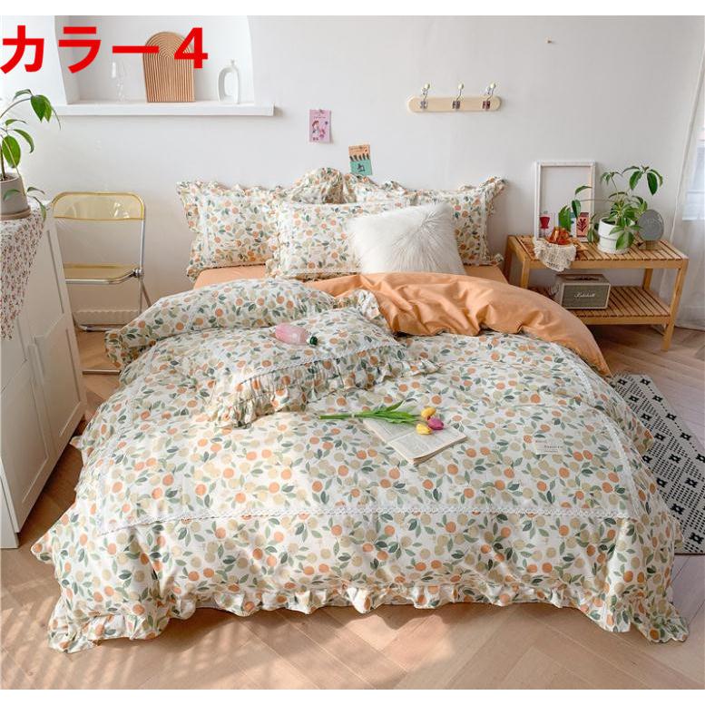 掛け布団カバー ベットカバー 敷き布団カバー 綿生地 高級洋風花柄 布団カバー シングル セミダブル ダブル クイーン t112