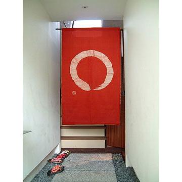 本ろうけつ染 円のれん 朱赤 : のれんの京都しょうび苑 - 通販 - Yahoo