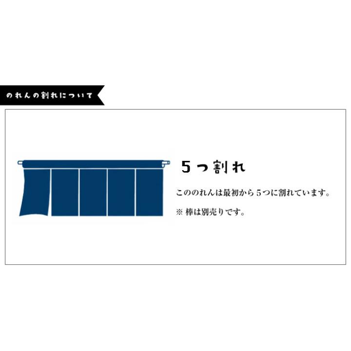 のれん 名入れ 寿司 すし 鮨02 ホワイト ネイビー 170cm幅 60cm丈 5つ割 厚手 丈夫 屋外 エステル帆布 業務用 (受注生産 50577 50578)_5
