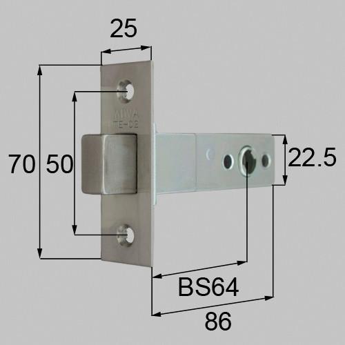 LIXIL（リクシル） TOSTEM 錠ケース MIWA TE-02 AZWZ754 バックセット