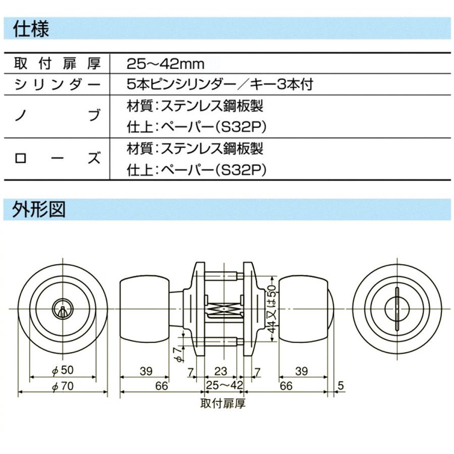 美和ロック SHOWA 玉座 DAC-2 握り玉錠 IS/IZ/IX ドアノブ 交換 取替え
