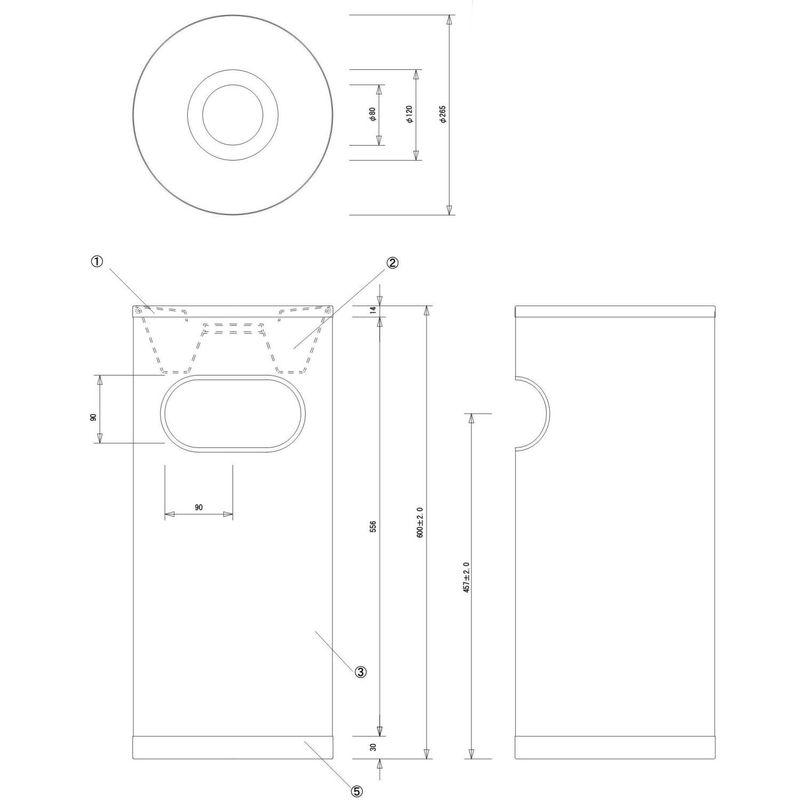 ミヅシマ工業　丸型灰皿　屑入　クリンスモーキング　直径265mm×高さ600mm　2210040　SS103