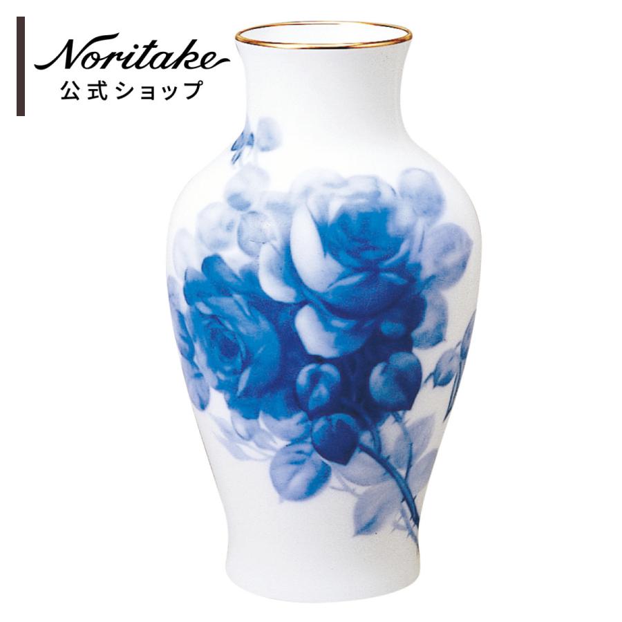 大倉陶園 ブルーローズ(8011) 28cm花生 ( ギフトボックス入り 花瓶 フラワーベース｜noritake-official