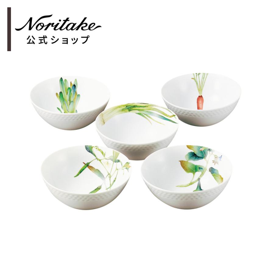 ノリタケ 京香旬彩 14cmボウルセット(5個)(絵変り) ( 電子レンジ対応