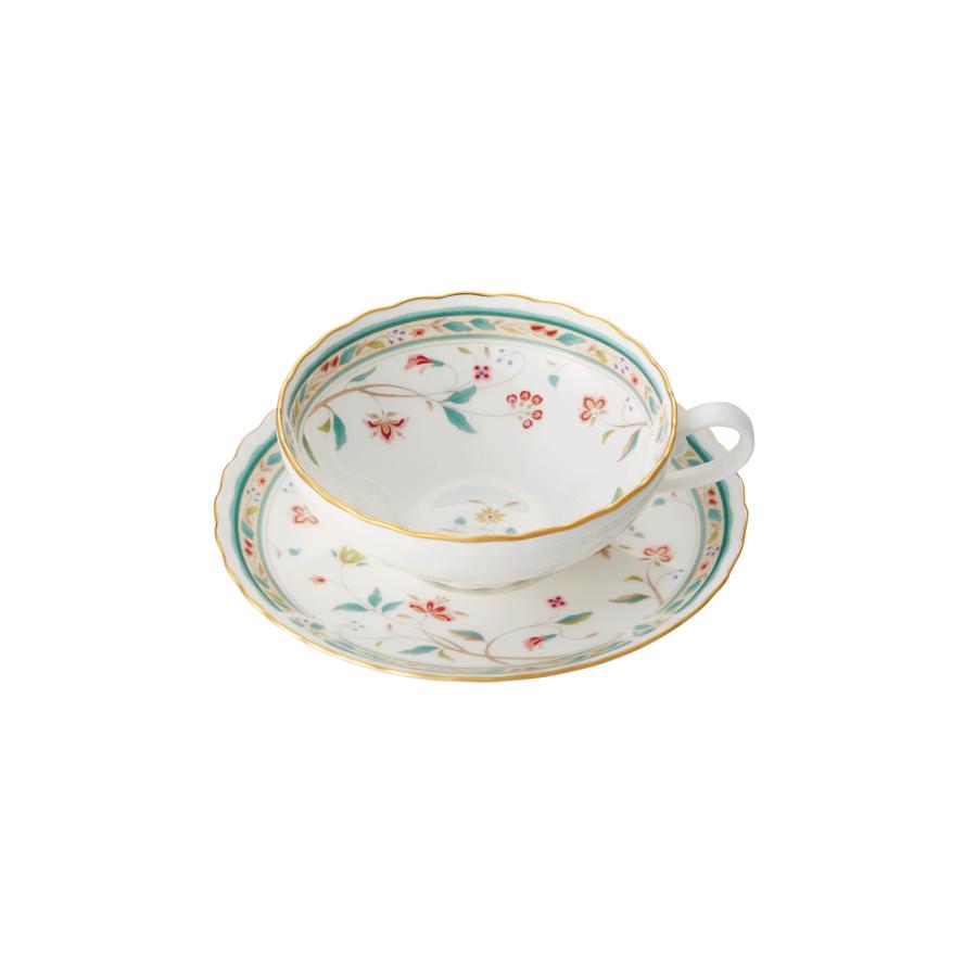 ノリタケ 花更紗 ティーカップ＆ソーサーペア ( ギフトボックス入り