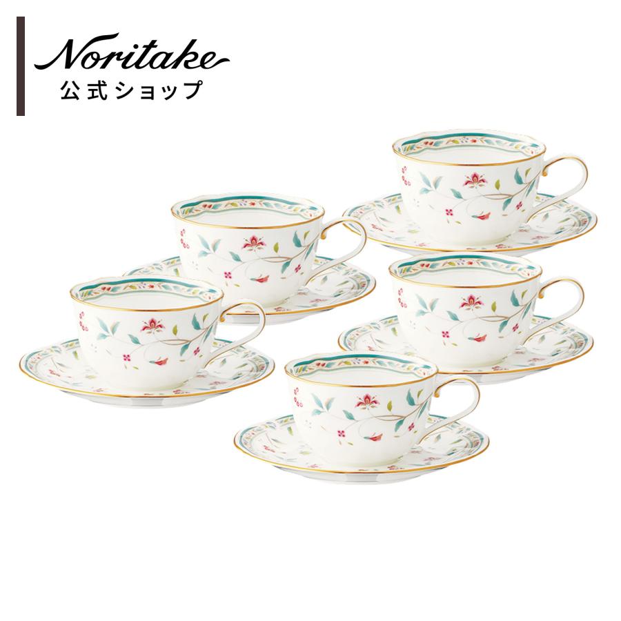 ノリタケ 花更紗 カップ＆ソーサー(5客) ( ギフトボックス入り ティー