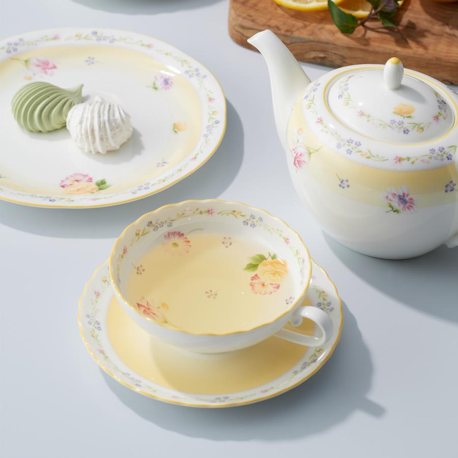 ノリタケ ジュヌフレール ティーカップ＆ソーサー ( 電子レンジ対応