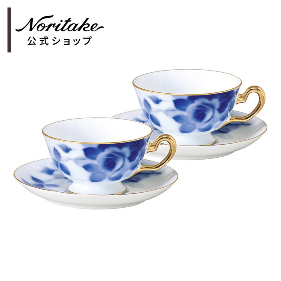 大倉陶園 ブルーローズ(8011) ティー・コーヒー碗皿ペア ( ギフト 