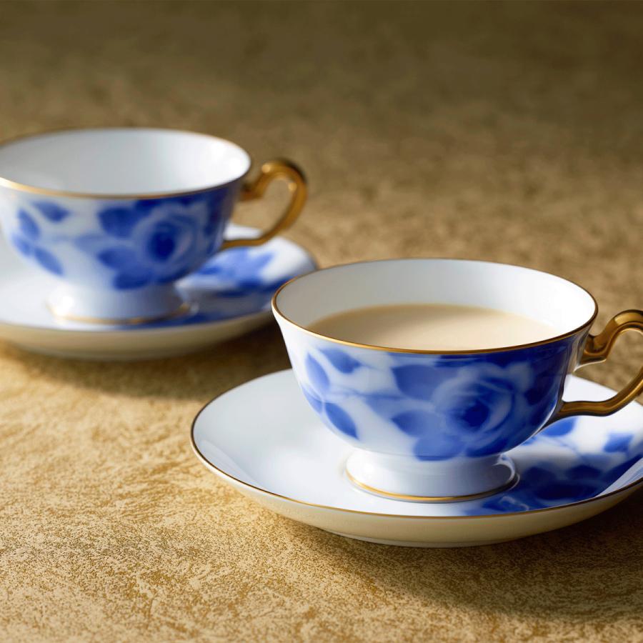 大倉陶園 ブルーローズ(8011) ティー・コーヒー碗皿ペア ( ギフト