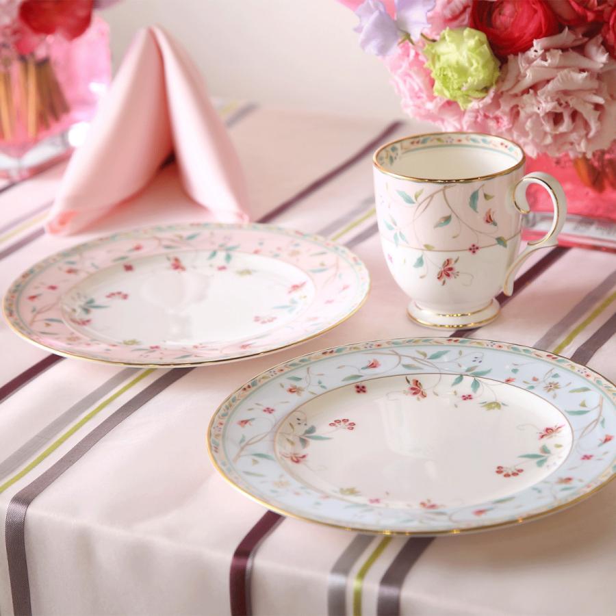 ノリタケハートフォードプレートスープピンクローズバラ