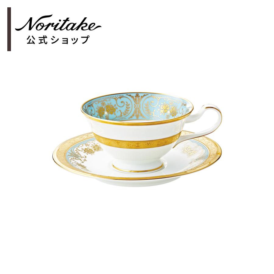 ノリタケ ジョージアンターコイズ カップ＆ソーサー ( ギフトボックス