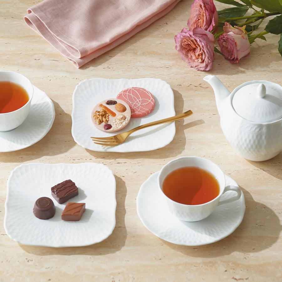 ノリタケ シェール ブラン カップ＆ソーサーセット(5客) ( 電子レンジ
