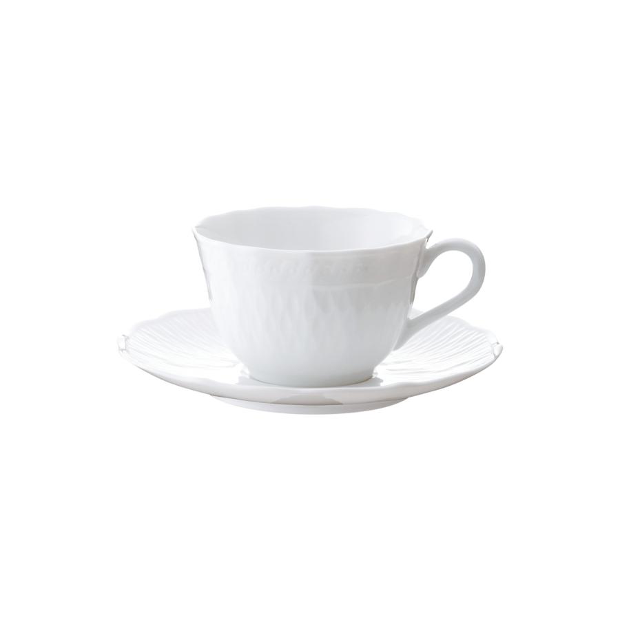 ノリタケ シェール ブラン カップ＆ソーサーセット(5客) ( 電子レンジ 