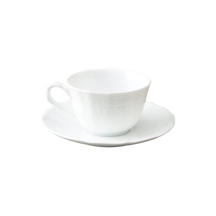 ノリタケ シェール ブラン カップ＆ソーサーセット(5客) ( 電子レンジ