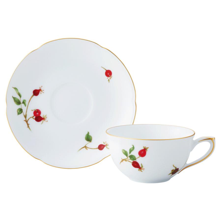 大倉陶園 バラの実 ティー・コーヒー碗皿 ( ギフトボックス入り