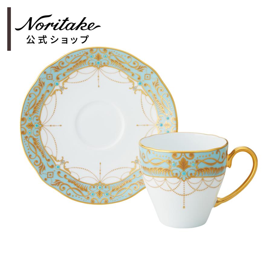 ノリタケ オマージュ コレクション コーヒーカップ＆ソーサー(藍白絵
