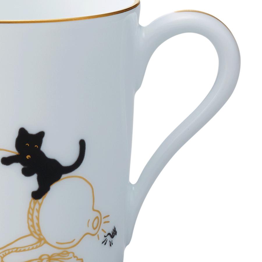 大倉陶園 黒猫親子-縁起物語-II マグカップ「瓢箪から駒」 ( 食器