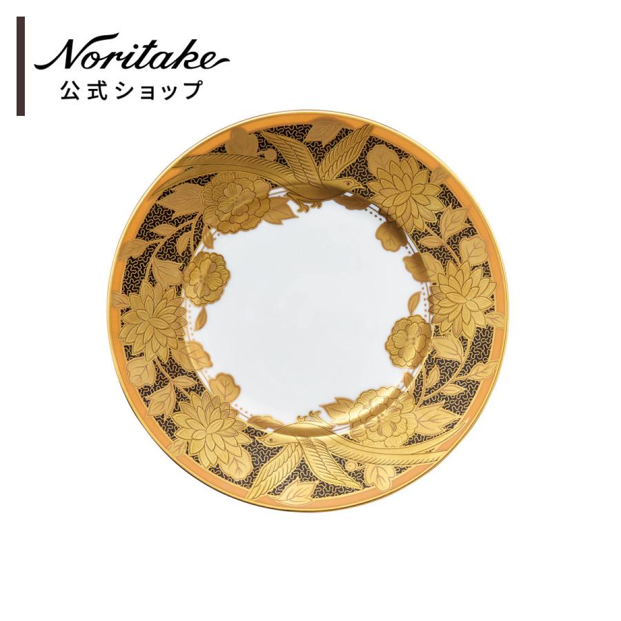 ノリタケ オマージュ コレクション 19cmプレート(橙絵花鳥文) ( 軽い