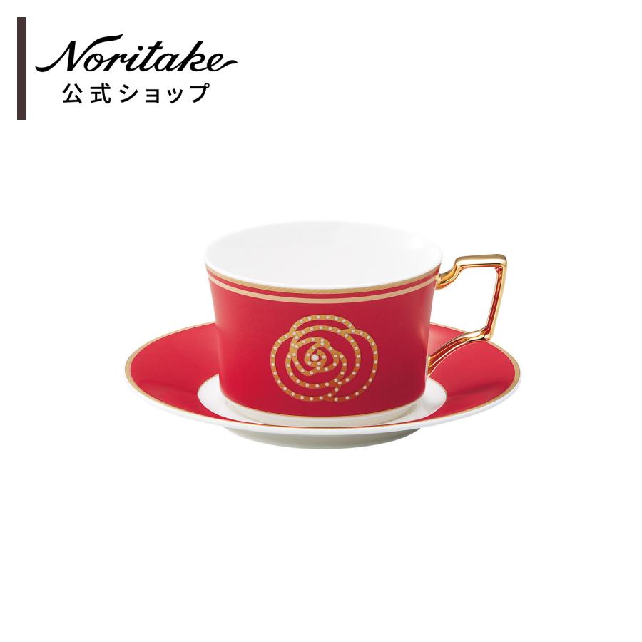 ノリタケ エイダンゴールド カップ＆ソーサー(赤) ( ギフトボックス