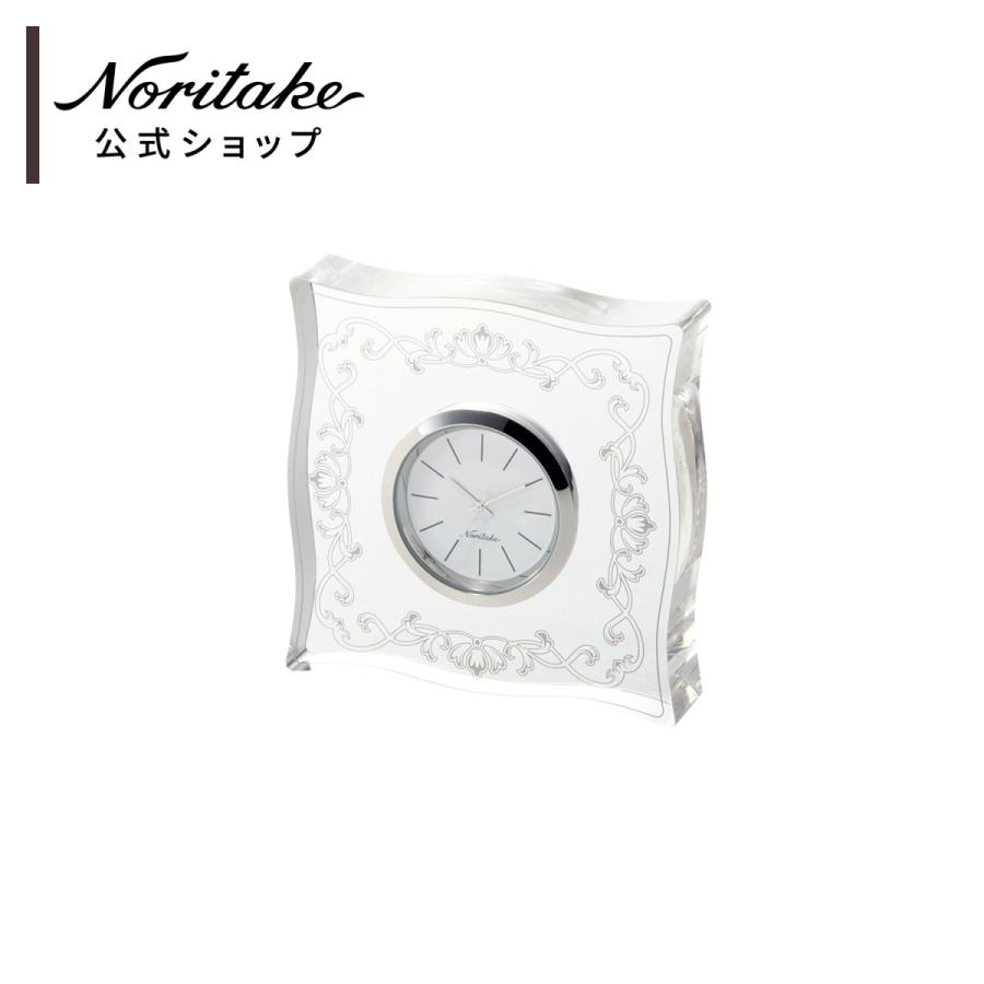 ☆ドリーム２号館☆Noritake ハンプシャープラチナ置き時計 ノリタケ (メゾンコレクション) ハンプシャープラチナ 置時計(角型
