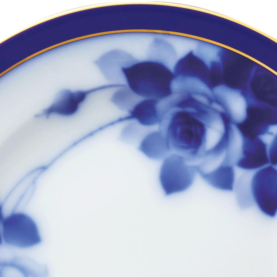 大倉陶園　ブルーローズ　デザート皿　20cm ６枚セット 8011A 大倉陶園 ブルーローズ デザート皿 20cm 6枚セット 8011A ブルー