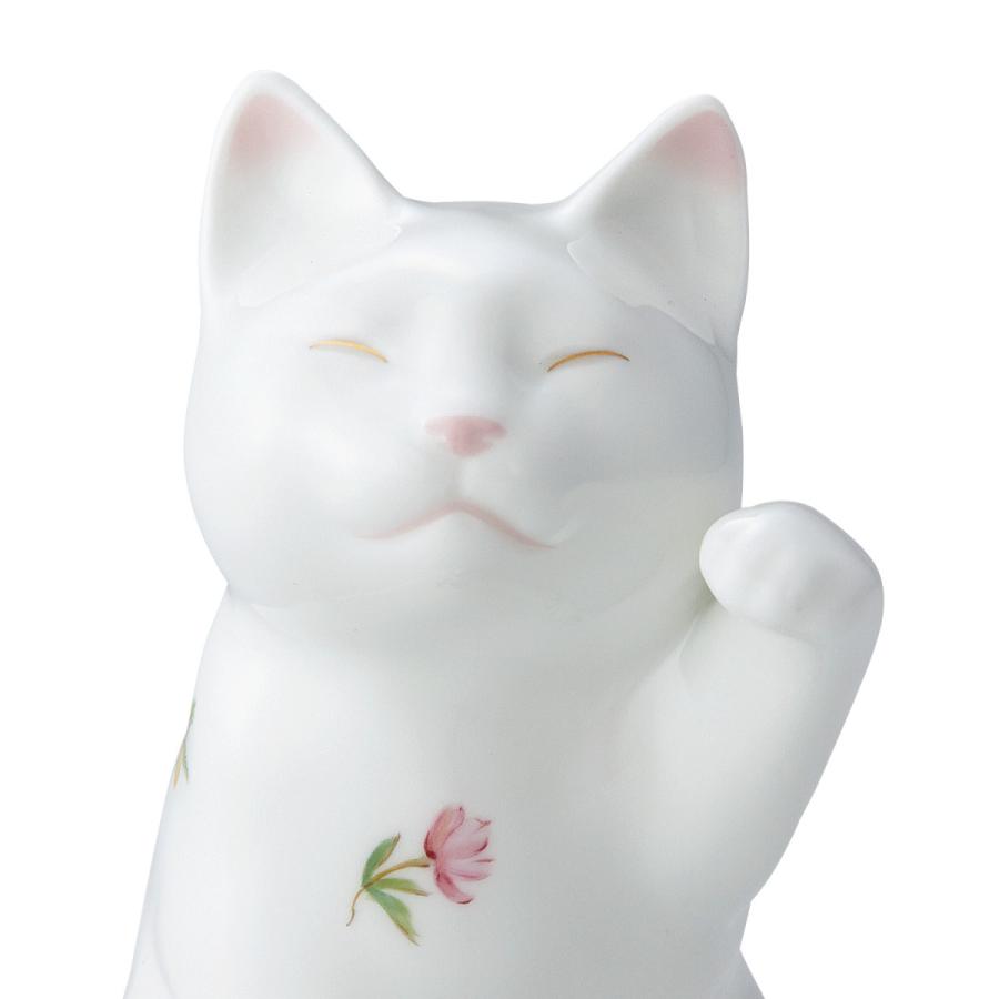 ノリタケ 置物 招き猫(小) ペア(花柄) ( ギフトボックス入り おしゃれ