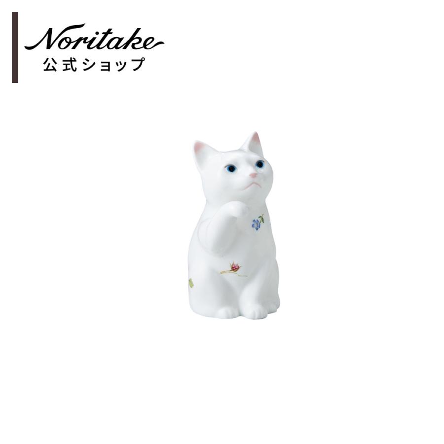 ノリタケ 置物 招き猫(小) 右手(花柄) ( ギフトボックス入り おしゃれ