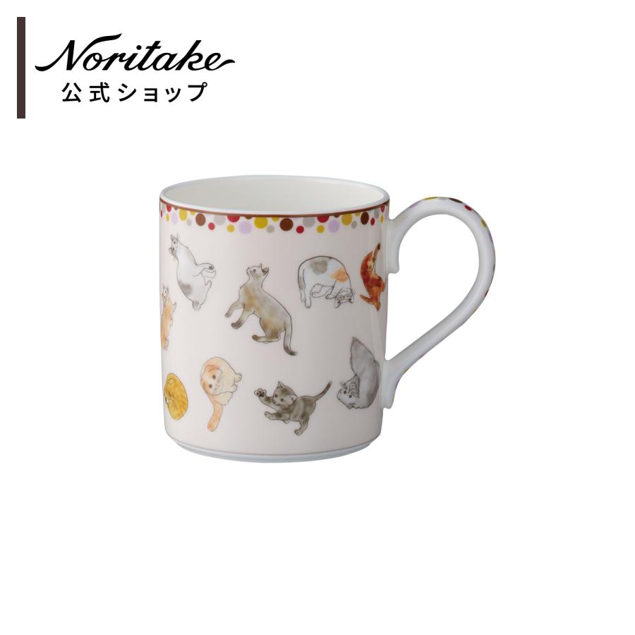 ノリタケ コレクターズマグカップ 猫(ピンク) ( 電子レンジ対応 食洗機