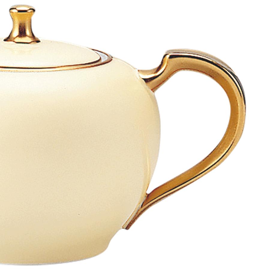 大倉陶園 色蒔き(クリーム) ティーポット(小) ( ギフトボックス入り