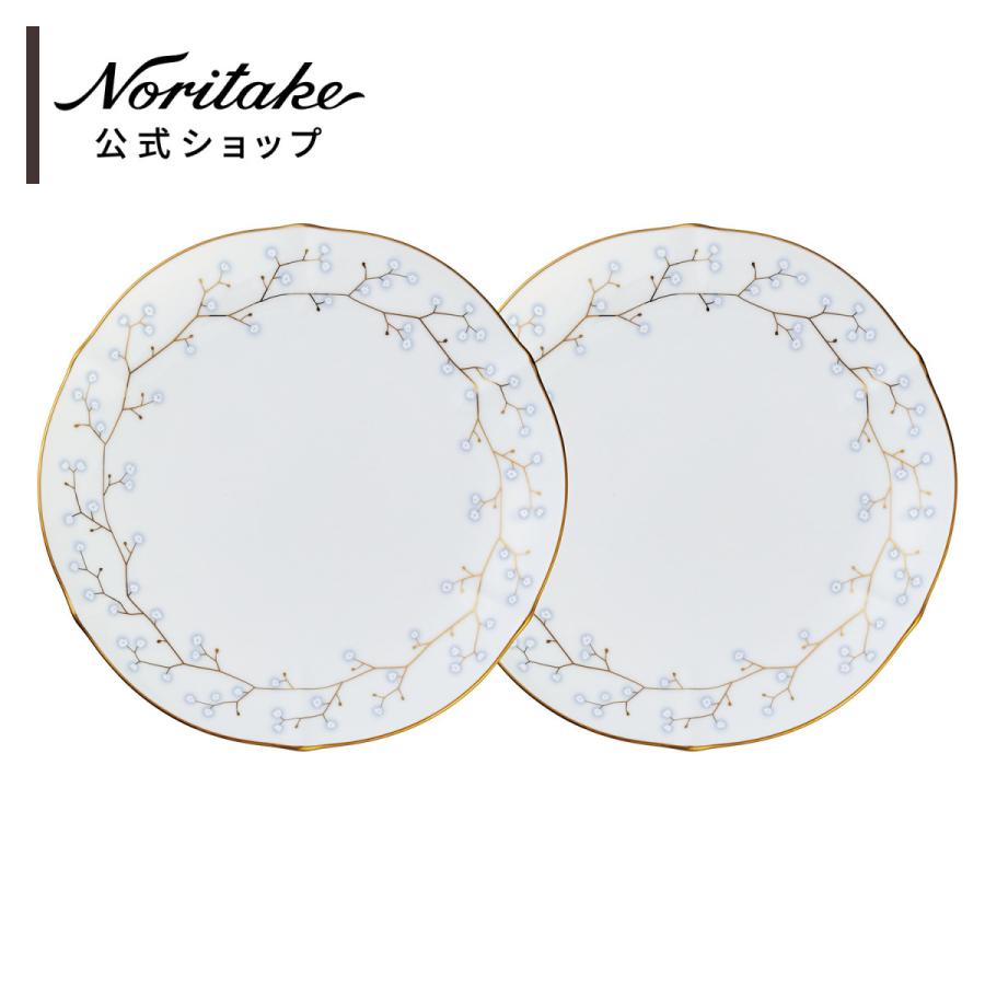 ノリタケ ホワイトベル 21.5cmプレートペア ( 電子レンジ対応 ギフト