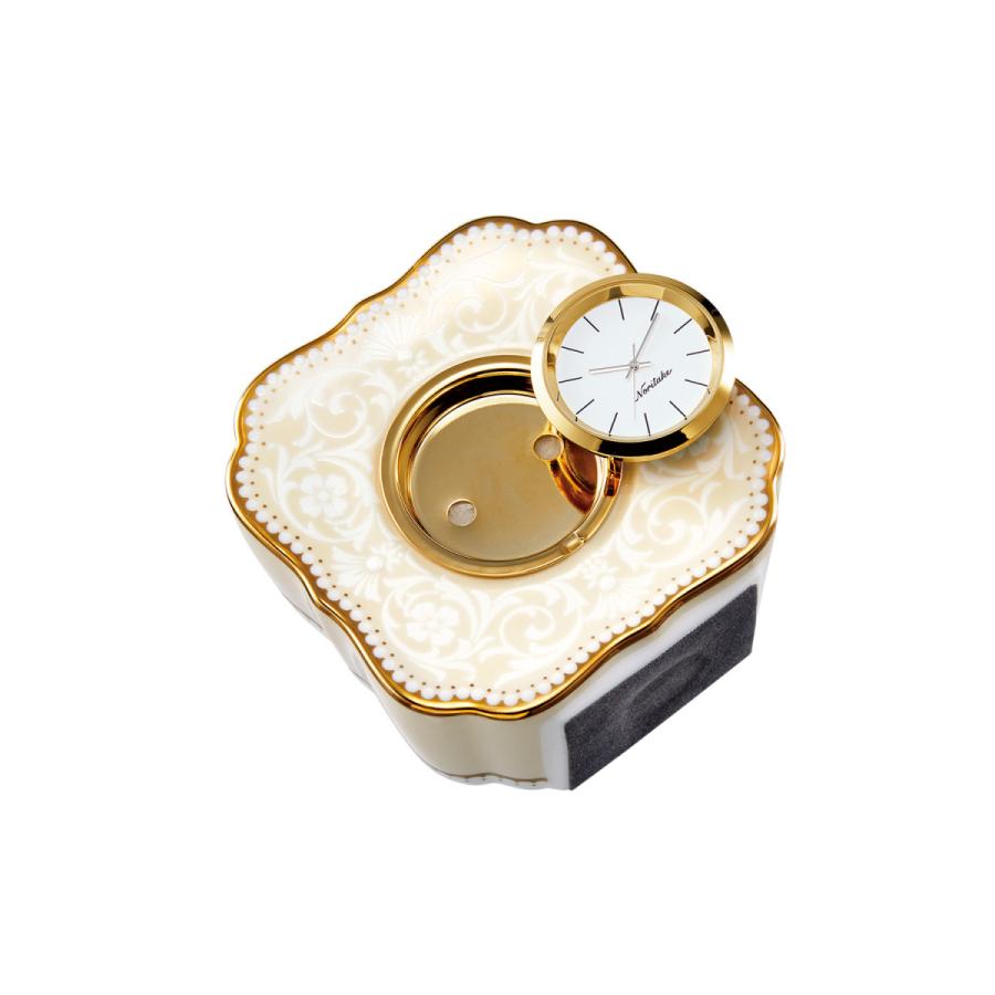 ノリタケ　時計 ノリタケ (メゾンコレクション) ホワイトレース 置時計 ( ギフト