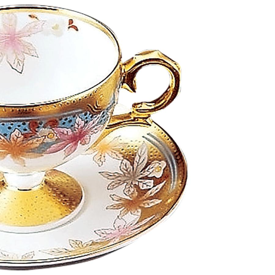 ノリタケ　ティーカップ＆ソーサー 5客とケーキ皿セット 花柄 金彩 ノリタケ 和花コレクション カップ＆ソーサーアソートセット ( ギフト