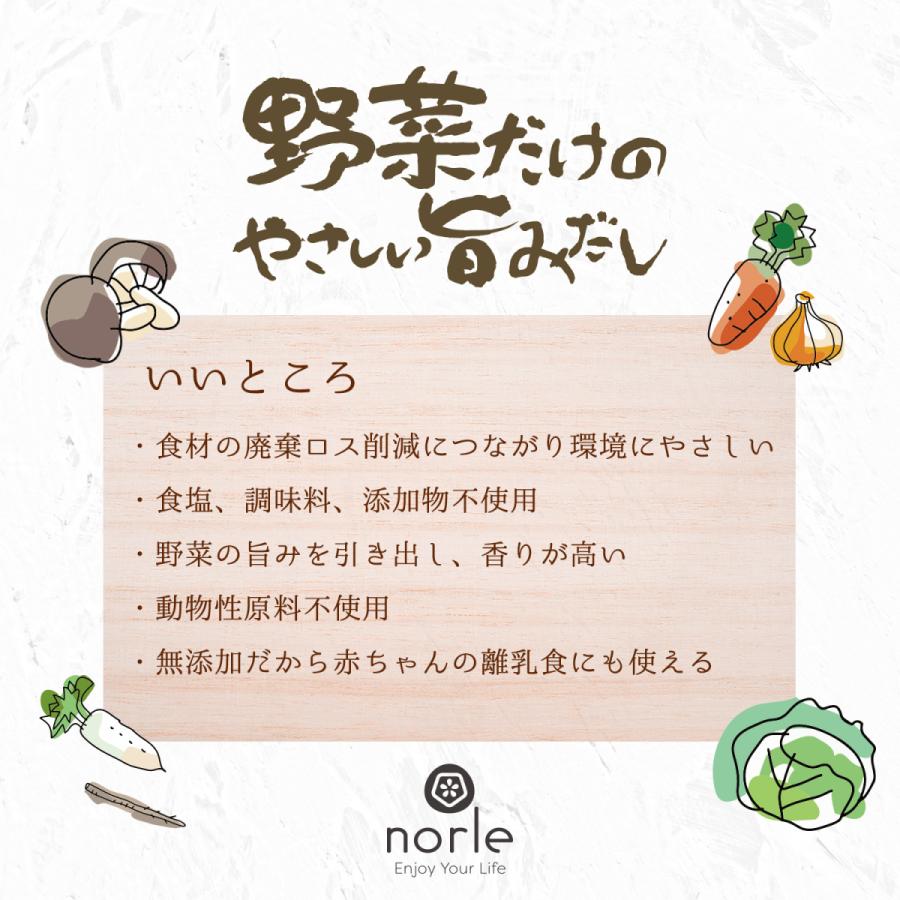 norle 厳選した国産野菜だけでつくった だしパック 野菜だけのやさしい旨みだし (18包入り) 食塩・調味料・保存料不使用 |  | 01